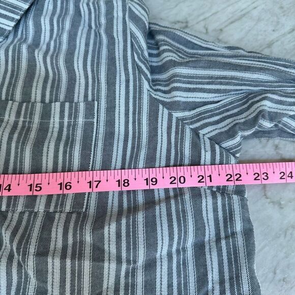 89th + Madison Button Down Striped 100% Cotton Jacket Sz 0X - Picture 6 of 7